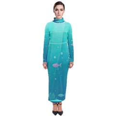 Ai Generated Ocean Sea Fish Aquatic Water Nature 3 Turtleneck Maxi Dress by Pakemis