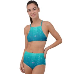 Ai Generated Ocean Sea Fish Aquatic Water Nature 3 High Waist Tankini Set by Pakemis