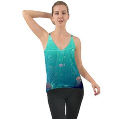 Ai Generated Ocean Sea Fish Aquatic Water Nature 3 Chiffon Cami by Pakemis