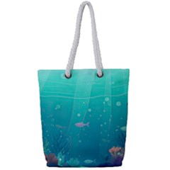 Ai Generated Ocean Sea Fish Aquatic Water Nature 3 Full Print Rope Handle Tote (small) by Pakemis