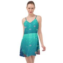 Ai Generated Ocean Sea Fish Aquatic Water Nature 3 Summer Time Chiffon Dress by Pakemis