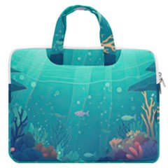 Ai Generated Ocean Sea Fish Aquatic Water Nature 3 Macbook Pro 16  Double Pocket Laptop Bag  by Pakemis