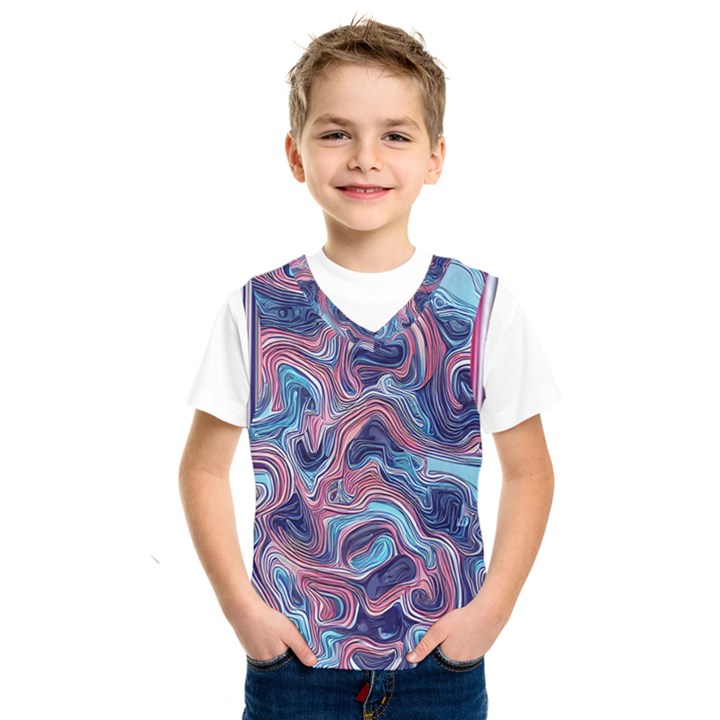 Fluid Art Pattern Kids  Basketball Tank Top