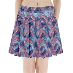 Fluid Art Pattern Pleated Mini Skirt by GardenOfOphir