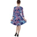 Fluid Art Pattern Quarter Sleeve Ruffle Waist Dress View2