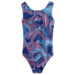 Fluid Art Pattern Kids  Cut-out Back One Piece Swimsuit by GardenOfOphir