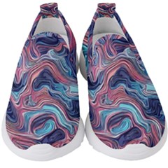 Fluid Art Pattern Kids  Slip On Sneakers by GardenOfOphir