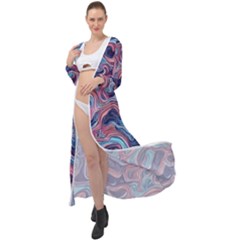 Fluid Art Pattern Maxi Chiffon Beach Wrap by GardenOfOphir