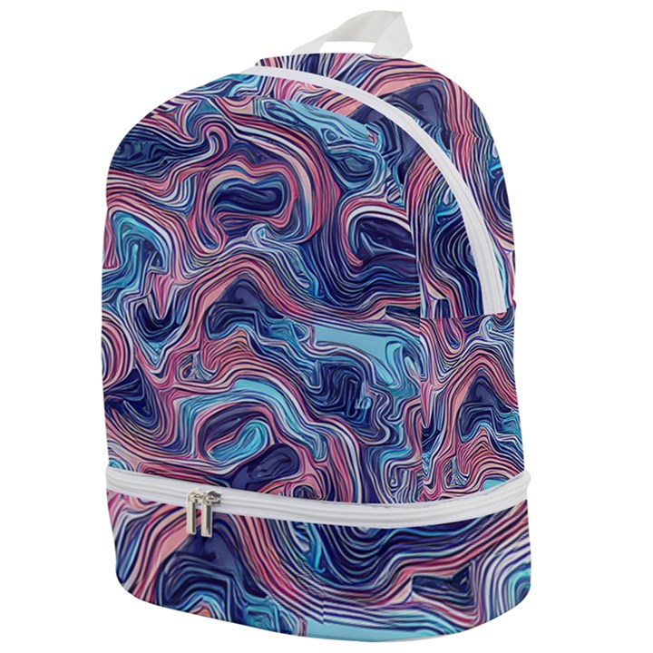 Fluid Art Pattern Zip Bottom Backpack