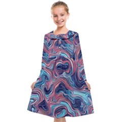 Fluid Art Pattern Kids  Midi Sailor Dress by GardenOfOphir