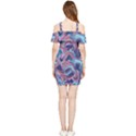 Fluid Art Pattern Shoulder Frill Bodycon Summer Dress View2