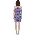 Fluid Art Pattern Shoulder Frill Bodycon Summer Dress View4