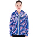 Abstract Liquid Art Pattern Women s Zipper Hoodie View1