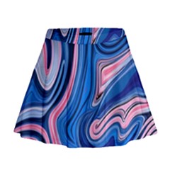 Abstract Liquid Art Pattern Mini Flare Skirt by GardenOfOphir