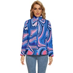 Abstract Liquid Art Pattern Women s Puffer Bubble Jacket Coat by GardenOfOphir