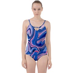 Abstract Liquid Art Pattern Cut Out Top Tankini Set by GardenOfOphir