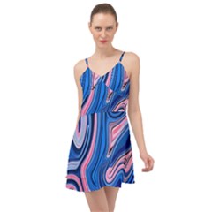 Abstract Liquid Art Pattern Summer Time Chiffon Dress by GardenOfOphir