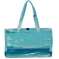 Ai Generated Ocean Waves Sea Water Anime Canvas Work Bag by Pakemis