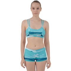 Ai Generated Ocean Waves Sea Water Anime Perfect Fit Gym Set by Pakemis