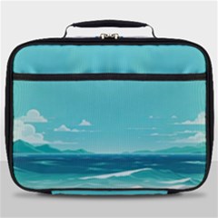 Ai Generated Ocean Waves Sea Water Anime Full Print Lunch Bag by Pakemis