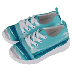 Ai Generated Ocean Waves Sea Water Anime Kids  Lightweight Sports Shoes by Pakemis