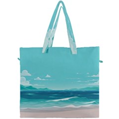 Ai Generated Ocean Waves Sea Water Anime Canvas Travel Bag by Pakemis