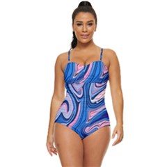 Abstract Liquid Art Pattern Retro Full Coverage Swimsuit by GardenOfOphir