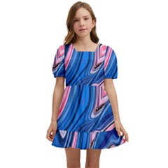 Abstract Liquid Art Pattern Kids  Short Sleeve Dolly Dress by GardenOfOphir