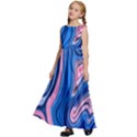 Abstract Liquid Art Pattern Kids  Satin Sleeveless Maxi Dress View2