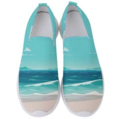 Ai Generated Ocean Waves Sea Water Anime Men s Slip On Sneakers by Pakemis