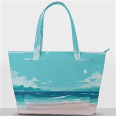 Ai Generated Ocean Waves Sea Water Anime Back Pocket Shoulder Bag  by Pakemis