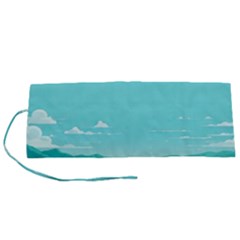 Ai Generated Ocean Waves Sea Water Anime Roll Up Canvas Pencil Holder (s) by Pakemis