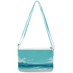 Ai Generated Ocean Waves Sea Water Anime Double Gusset Crossbody Bag by Pakemis