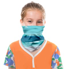 Ai Generated Ocean Waves Sea Water Anime Face Covering Bandana (kids) by Pakemis