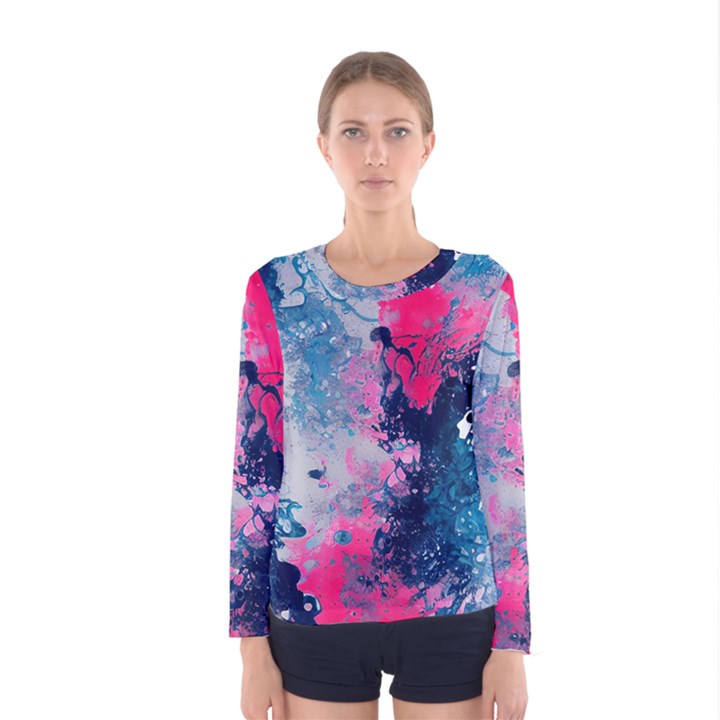 Fluid Art Pattern Women s Long Sleeve Tee