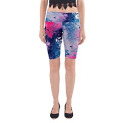 Fluid Art Pattern Yoga Cropped Leggings by GardenOfOphir