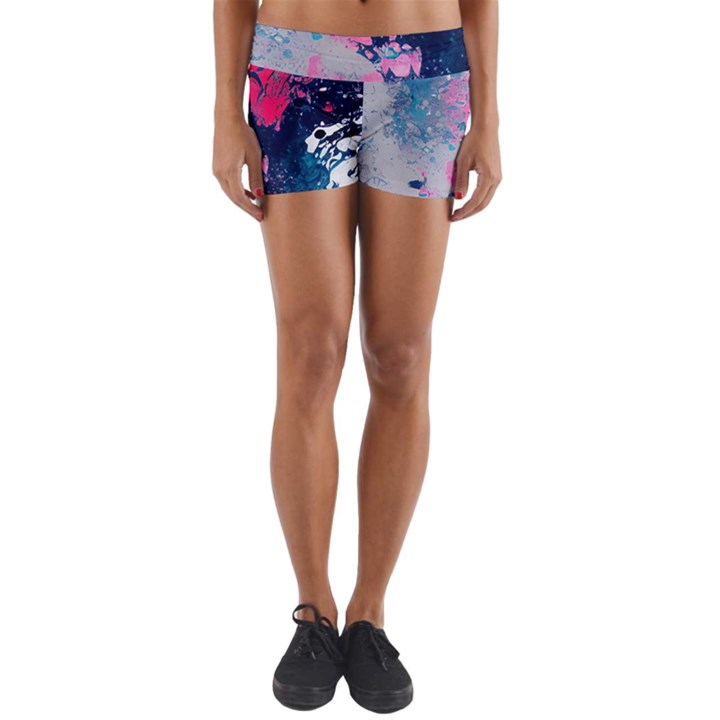 Fluid Art Pattern Yoga Shorts