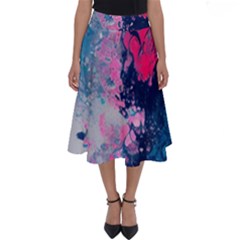 Fluid Art Pattern Perfect Length Midi Skirt by GardenOfOphir