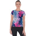 Fluid Art Pattern Short Sleeve Sports Top  View1