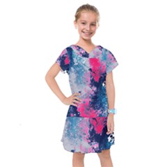 Fluid Art Pattern Kids  Drop Waist Dress by GardenOfOphir