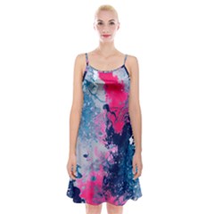 Fluid Art Pattern Spaghetti Strap Velvet Dress by GardenOfOphir