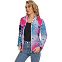 Fluid Art Pattern Women s Puffer Bubble Jacket Coat View2