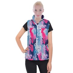 Fluid Art Pattern Women s Button Up Vest by GardenOfOphir