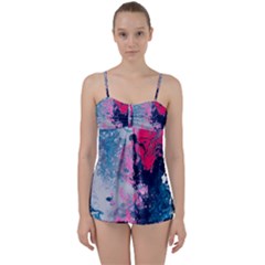 Fluid Art Pattern Babydoll Tankini Set by GardenOfOphir