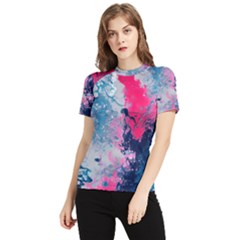 Fluid Art Pattern Women s Short Sleeve Rash Guard by GardenOfOphir