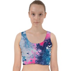 Fluid Art Pattern Velvet Racer Back Crop Top by GardenOfOphir