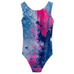 Fluid Art Pattern Kids  Cut-out Back One Piece Swimsuit by GardenOfOphir