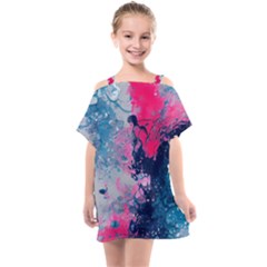 Fluid Art Pattern Kids  One Piece Chiffon Dress by GardenOfOphir