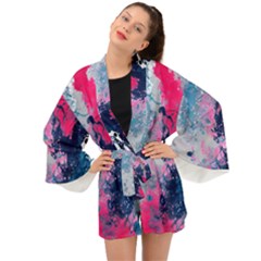 Fluid Art Pattern Long Sleeve Kimono by GardenOfOphir