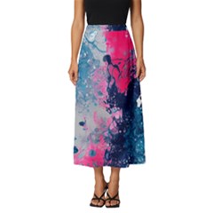 Fluid Art Pattern Classic Midi Chiffon Skirt